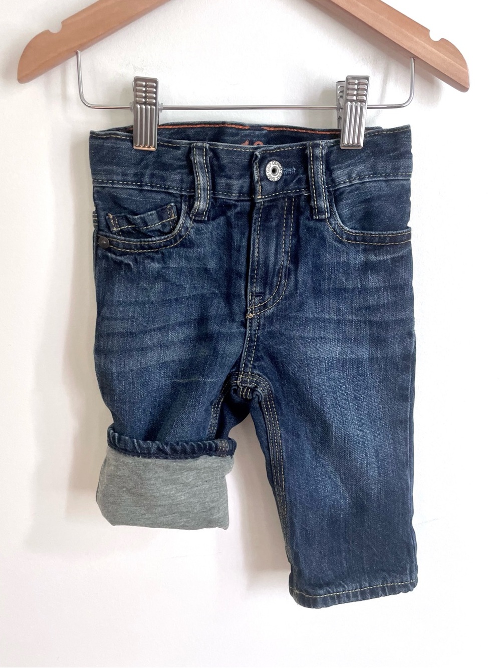 $8 💥Like New Lined Jeans, Full Grey Jersey Lining, Thick & Warm, Unisex